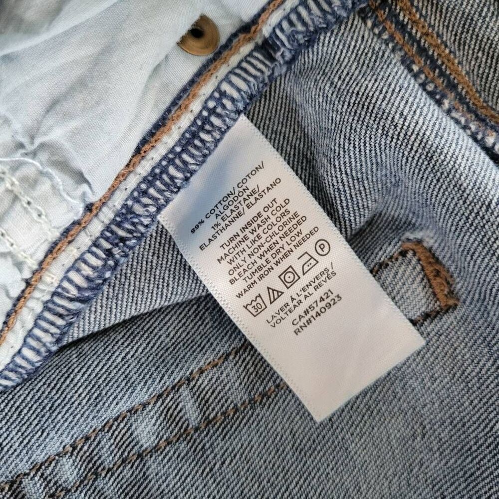 LOFT Outlet High Rise Straight Leg Raw Hem Jeans – Size 8 Blue - Picture 3 of 6